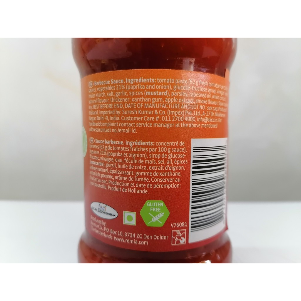 [Chai 250ml - BBQ] XỐT CHẤM THỊT NƯỚNG [Netherlands] REMIA Berbecue Sauce (nhn)