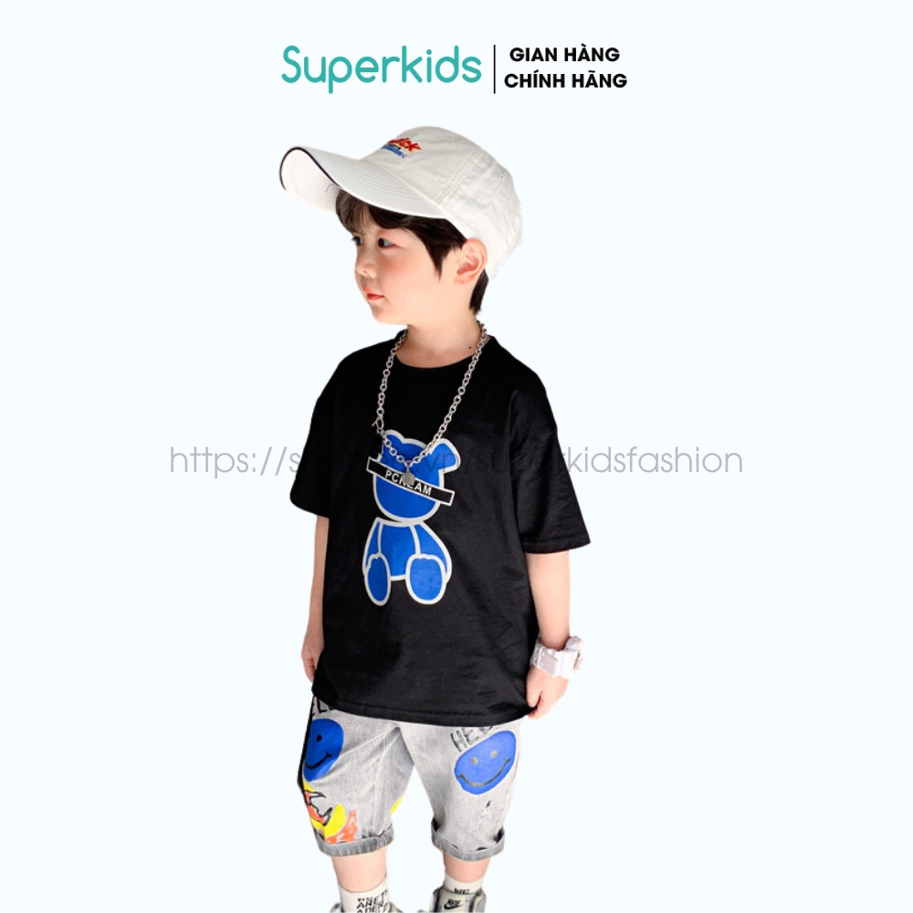 Áo thun cộc tay Gấu xanh cho bé 8-18kg QATE839