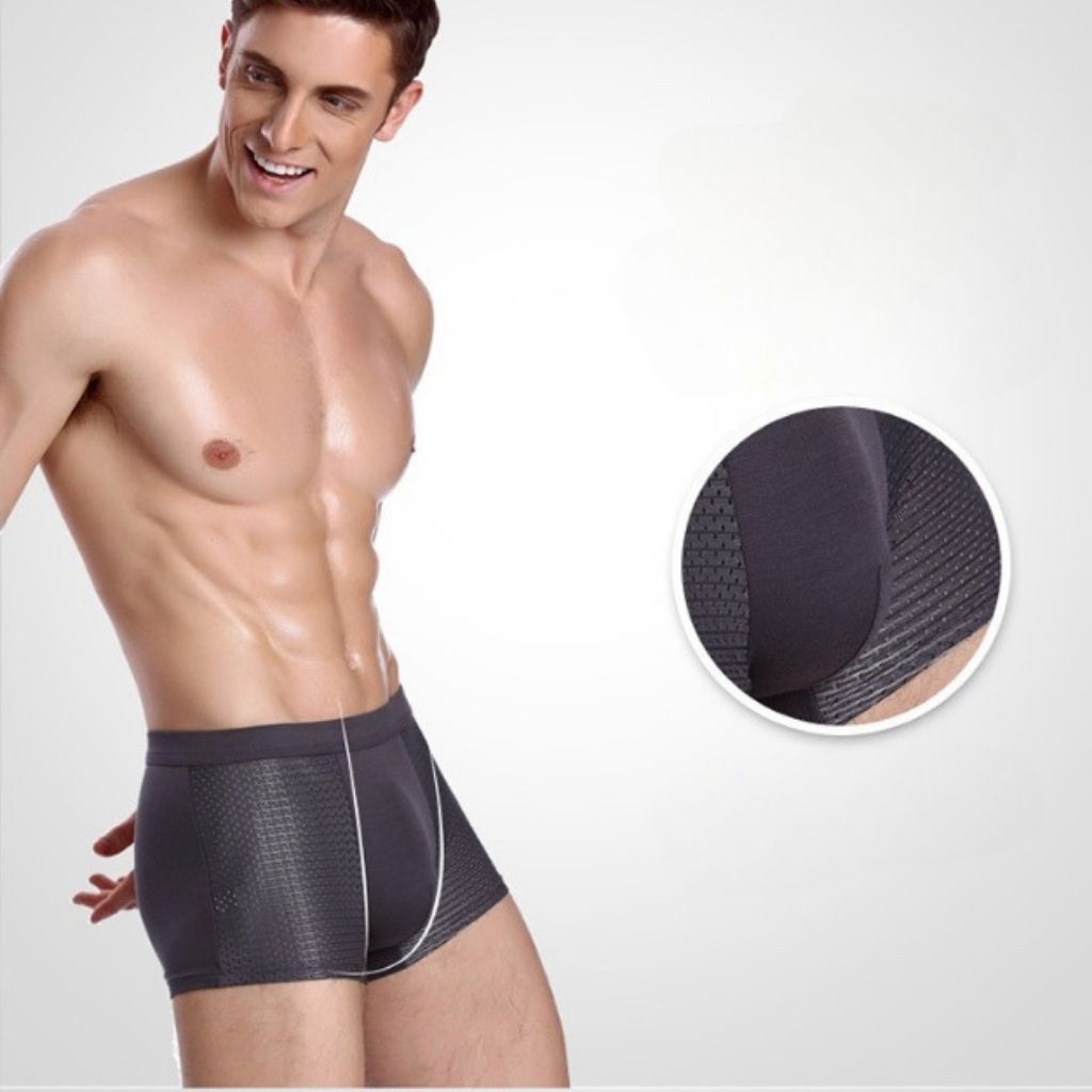 Quần lót nam boxer lưới lỗ thông hơi, Quần sịp đùi nam thun lạnh mềm mại thoáng mát JOCOSI NB79