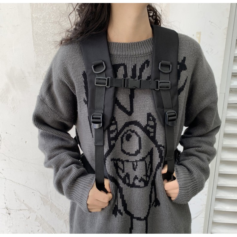 [CÓ SẴN  FREESHIP TỪ 50K] Ba lô Unisex Màu Đen Trơn ulzzang balo