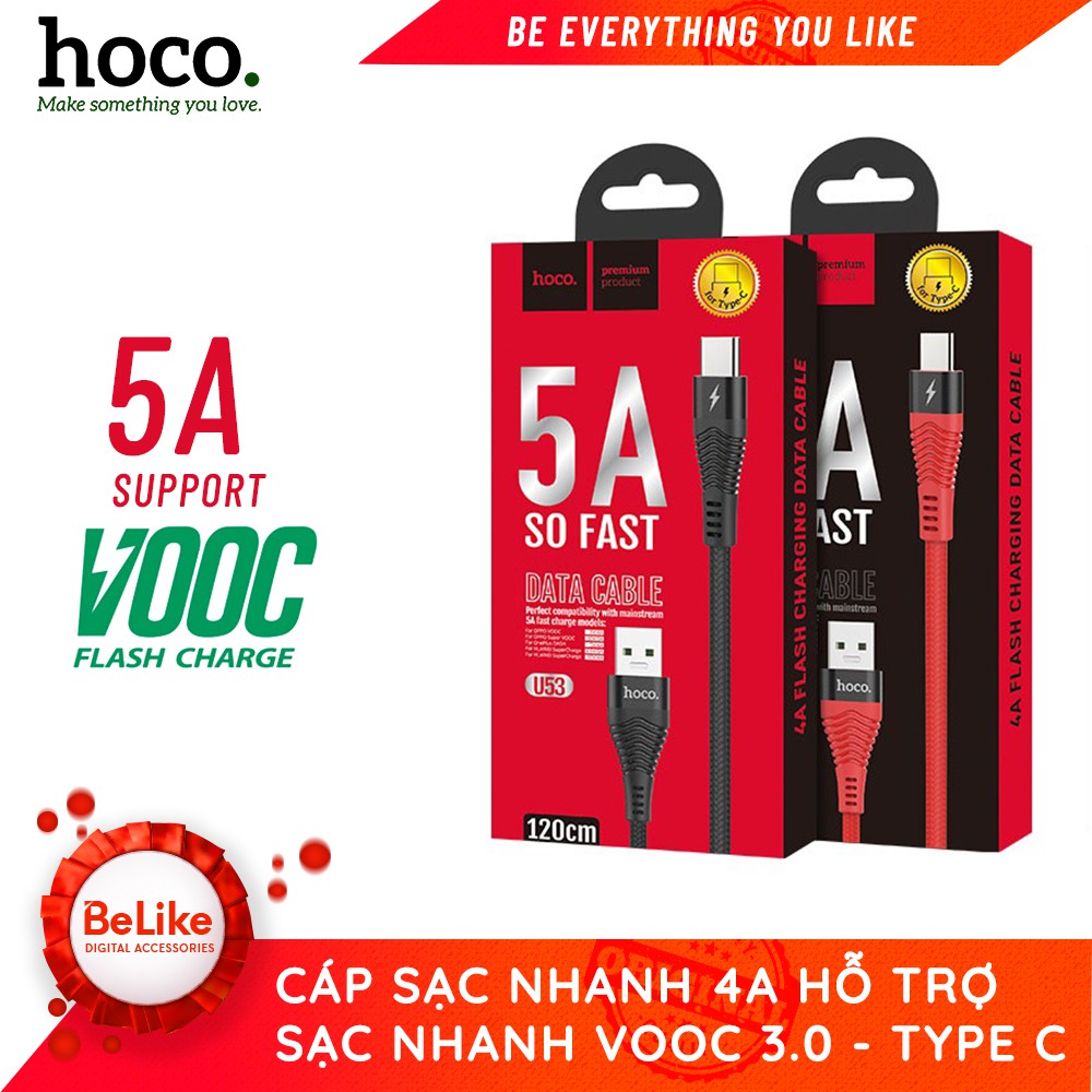 Cáp Sạc Nhanh Type C Hoco U53 - Hàng Chính Hãng