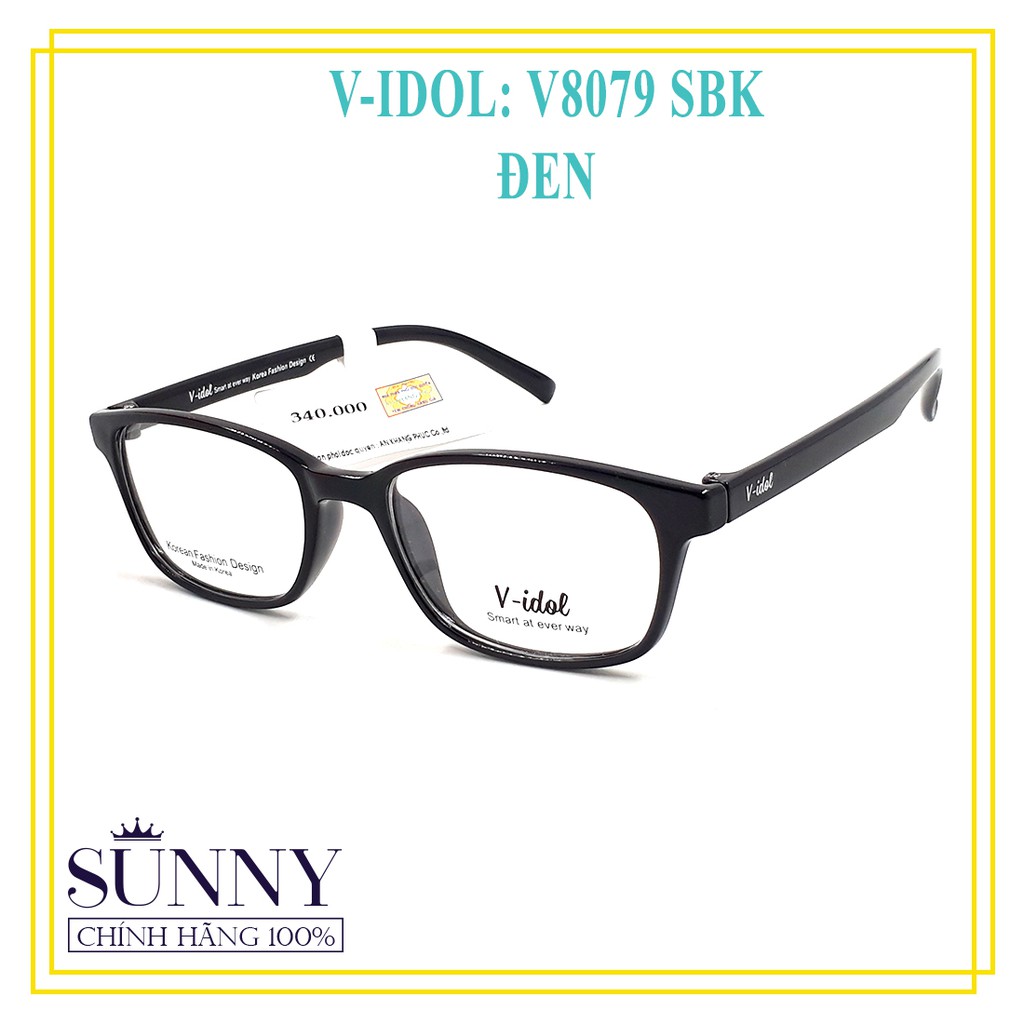 Gọng kính nam nữ chính hãng V8079 nhiều màu, thiết kế dễ đeo bảo vệ mắt