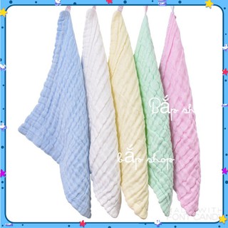 Khăn sữa / khăn xô rửa mặt 6 lớp màu trơn cho bé, Khăn sợi tre dày dặn, siêu mềm mịn cho trẻ