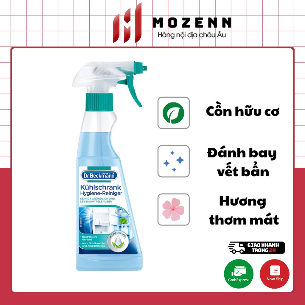 Chai xịt vệ sinh tủ lạnh Dr Beckmann 250ml - dung dịch làm sạch lò vi sóng, lò nướng, tủ đông