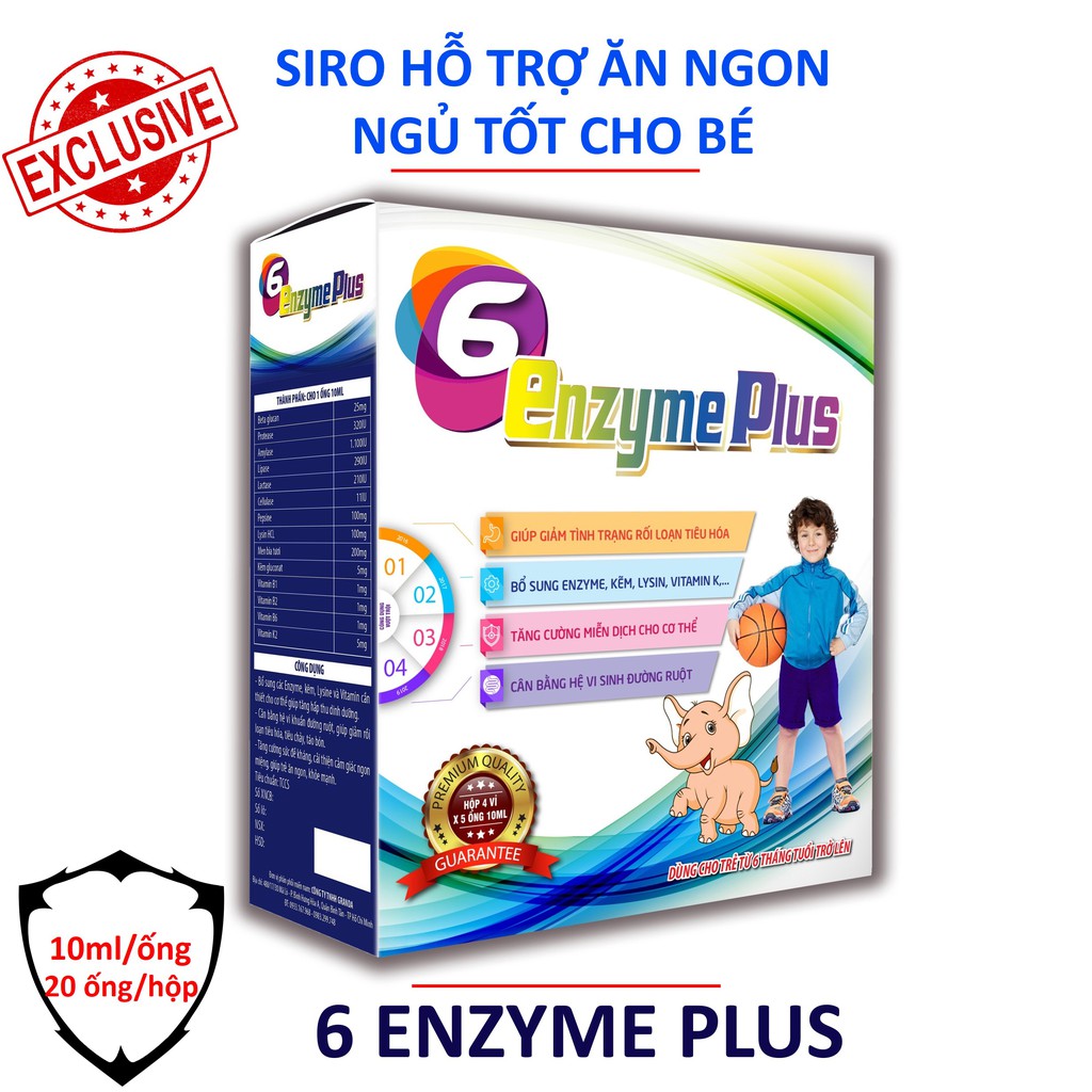 [HỖ TRỢ TIÊU HÓA] SIRO ENZYM hỗ trợ tiêu hóa giúp bé ăn ngon ngủ tốt 6ENZYM PLUS dùng cho bé từ 6 tháng