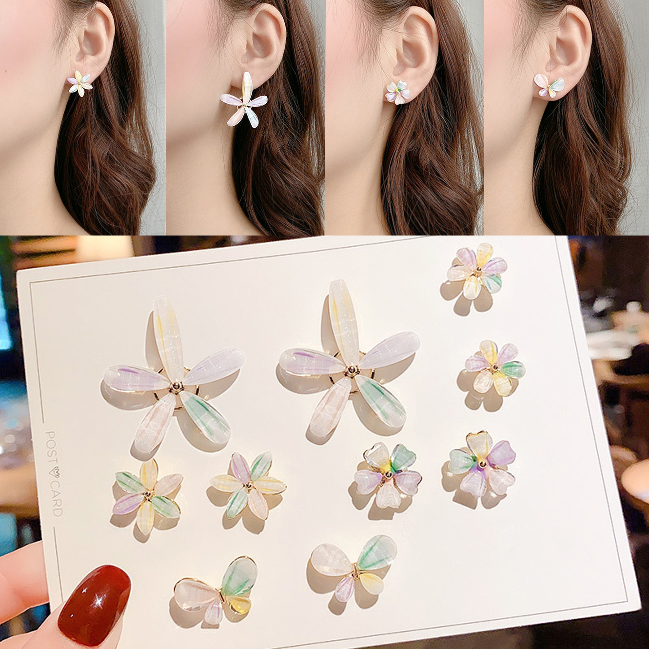 Khuyên tai hình hoa phong cách Hàn Quốc xinh xắn