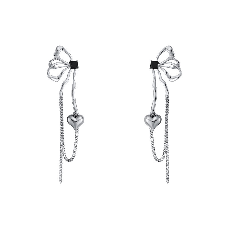 Khuyên Tai Tua Rua Hình Bướm Trái Tim Kim Cương Phong Cách hip hop Âu Mỹ Cho Nữ