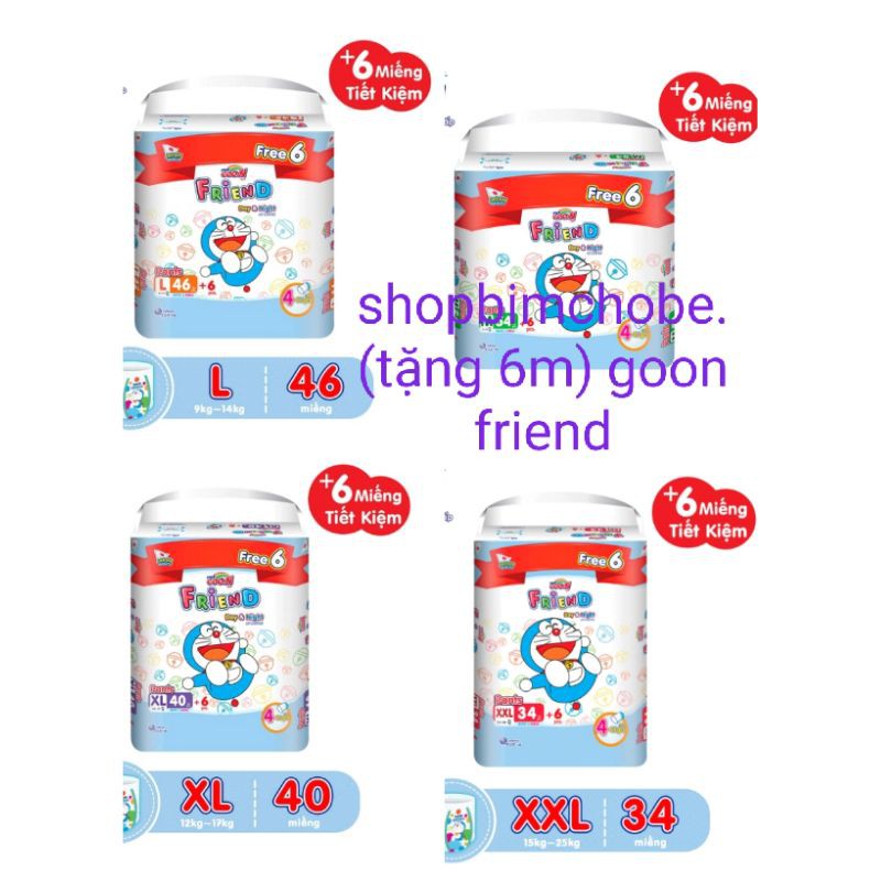 (tặng 6 miếng) Tã quần goon friend m54/l46/xl42/xxl34/xxxl22