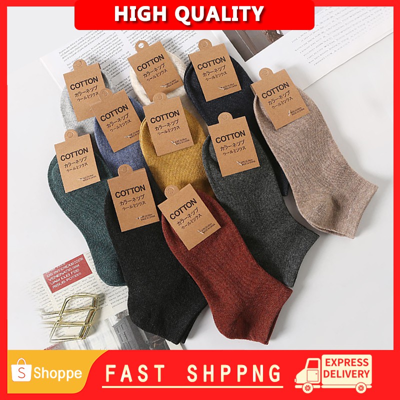 Vớ cotton Màu Trơn unisex Hàn Quốc, Vớ Chân,