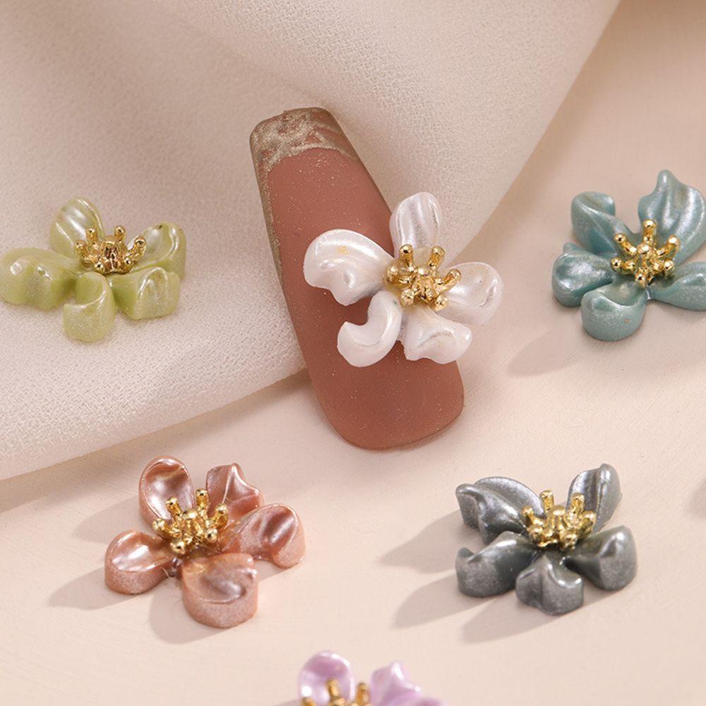 QQMALL Phụ Kiện Đá 3D Hình Hoa Trang Trí Móng Tay Nghệ Thuật