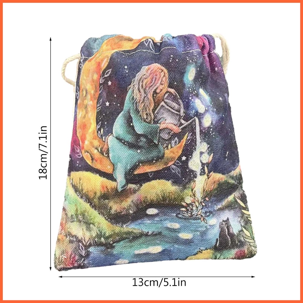 Túi Đựng Thẻ Bài Tarot Thêu Họa Tiết Độc Đáo Tiện Dụng