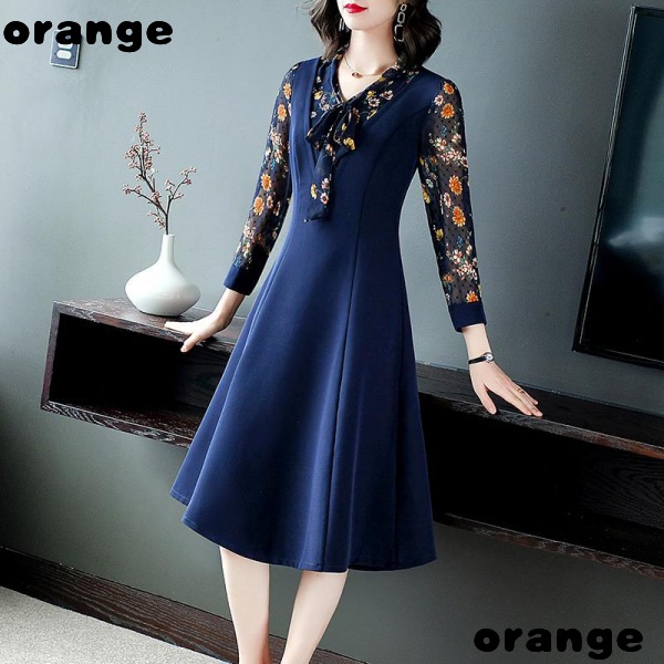 Đầm Dáng Rộng Họa Tiết Hoa Thời Trang Mùa Thu 2022 Mới Mẻ Cho Phụ Nữ Trung Niên