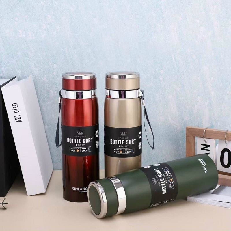 Bình Nước Giữ Nhiệt Cute Cao Cấp BOTTLE SPORT 800ml Và 1000ml Ruột Inox 304 Vỏ Thép Không Gỉ An Toàn Giữ Nhiệt Tốt