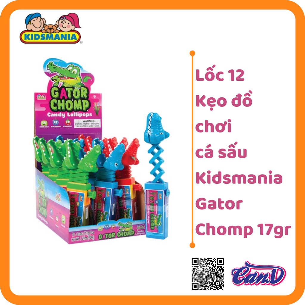 ( Bán sỉ ) Lốc 12c Kẹo đồ chơi cá sấu Kidsmania Gator Chomp 17gr