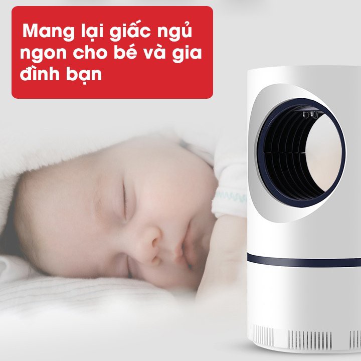 Đèn bắt muỗi, máy bắt muỗi thông minh không hóa chất không gây ồn tốt cho sức khỏe kèm theo sạc