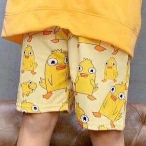 Quần đùi cartoon ống rộng lưng thun unisex/ Quần short nam nữ họa tiết hoạt hình kute | BigBuy360 - bigbuy360.vn