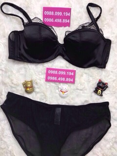 BỘ ĐỒ LÓT SATIN PHA REN