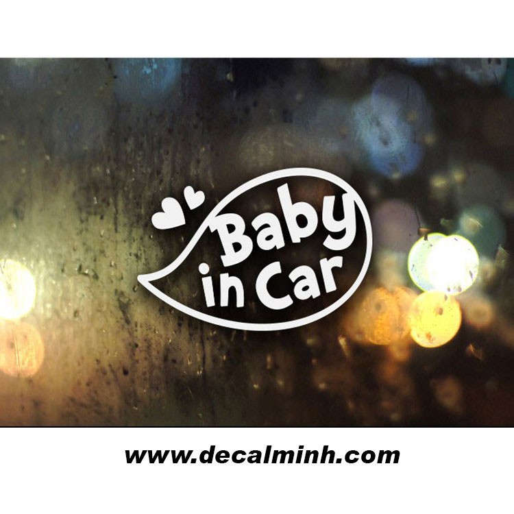 Decal sticker cho bé BABY IN CAR dán xe ô tô
