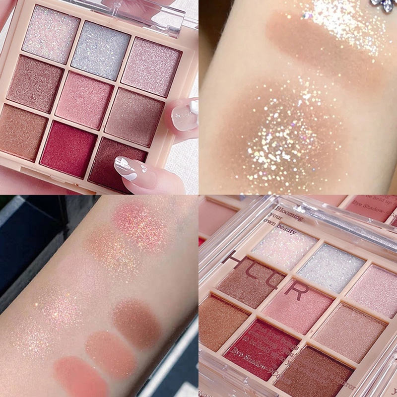 Bảng Phấn Mắt 9 Màu Lì Và Nhũ Lấp Lánh Tông Nude Sáng Bóng