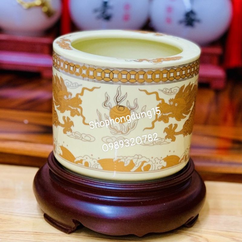 Bát hương thờ men vàng