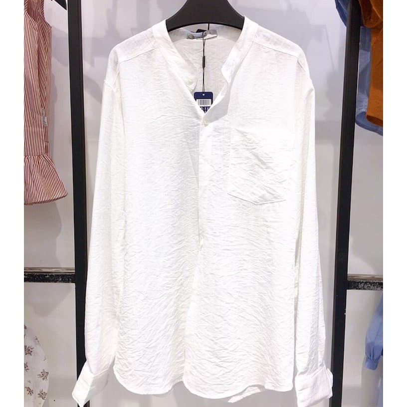 Áo sơ mi nam Emspo, cổ tàu, cài cúc, túi ngực SML2565