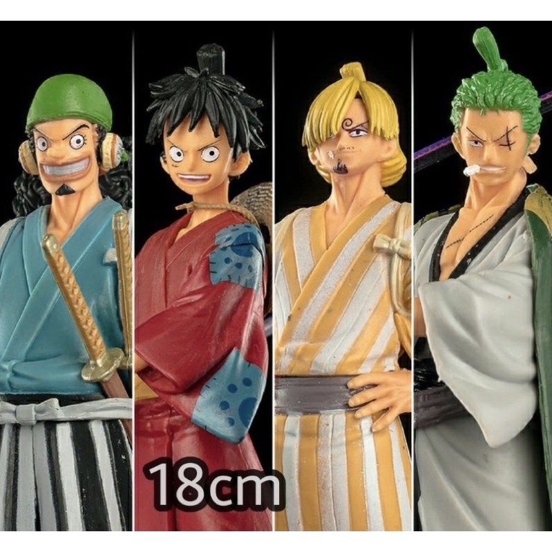 (Sẵn VN) Mô hình nhân vật Luffy - Roronoa Zoro - Sanji - Usopp - Nami ở Arc Wano - Chiều cao ~17cm