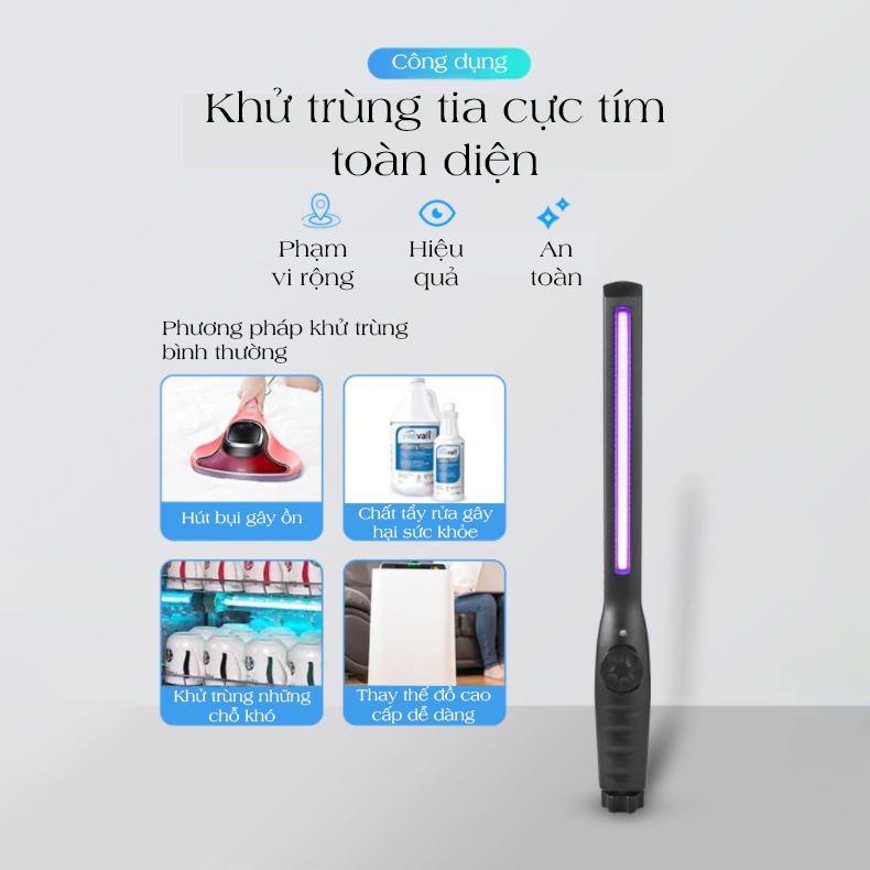 Đèn diệt khuẩn khử trùng bằng tia cực tím - làm sạch trong 24 giờ - K1203