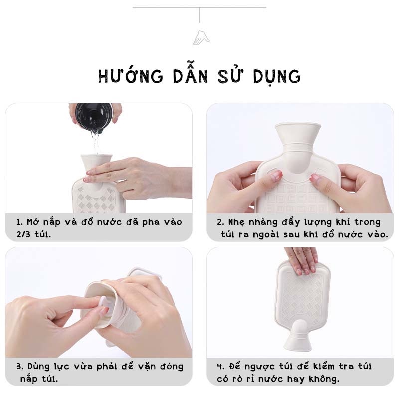 Túi chườm nóng lạnh đa năng giúp giảm đau bụng kinh họa tiết dễ thương 1000ml