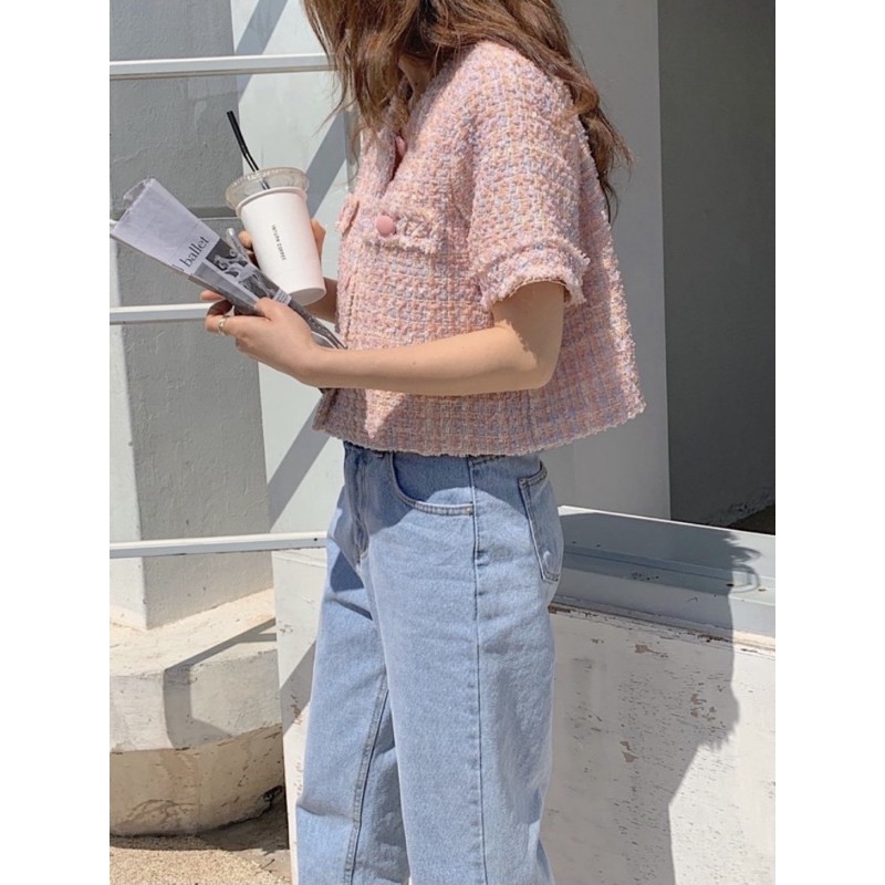 ÁO DẠ TWEET CROP TOP