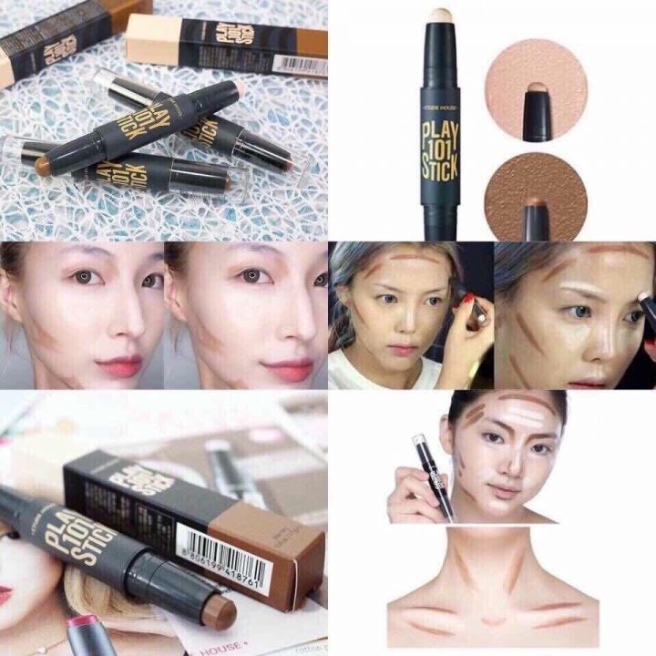 Bút Tạo Khối Và Highlight Đa Năng Etude House Play 101 Stick Contour Duo