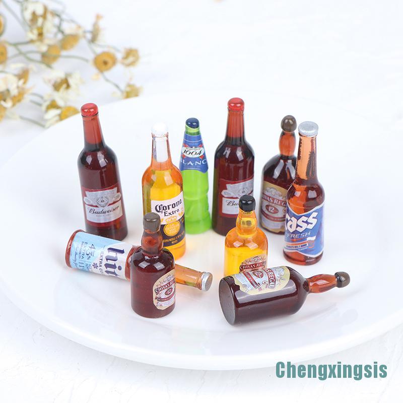 Bộ 10 Chai Rượu Thu Nhỏ Tỉ Lệ 1: 12 Trang Trí Nhà Búp Bê