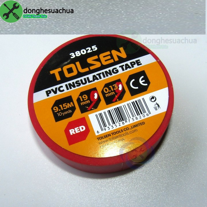 Băng keo điện trắng Tolsen 38024 dài 9.15M dày 0.13mm bảng 19mm