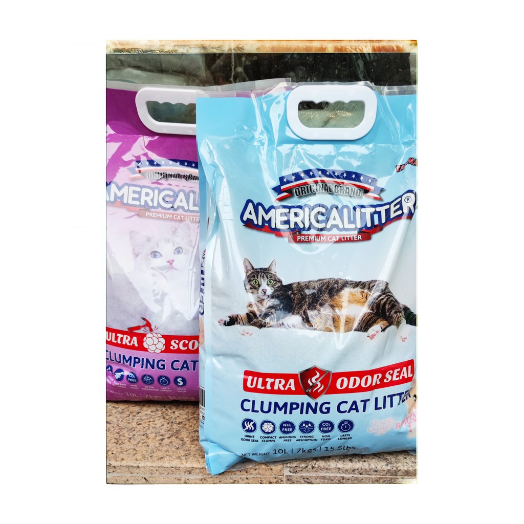 Cát vệ sinh American Litter siêu vón siêu khử mùi túi 10L