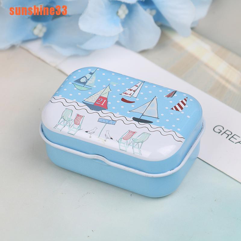 Hộp Thiếc Mini Hình Chữ Nhật Đựng Trang Sức / Tiền Xu