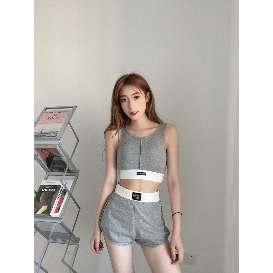 Bộ đồ tập đùi quần áo tập gym yoga thể thao nữ  thông thoán, co giãn, thoáng mát  hàng quảng chất loại đẹp OFELIAS