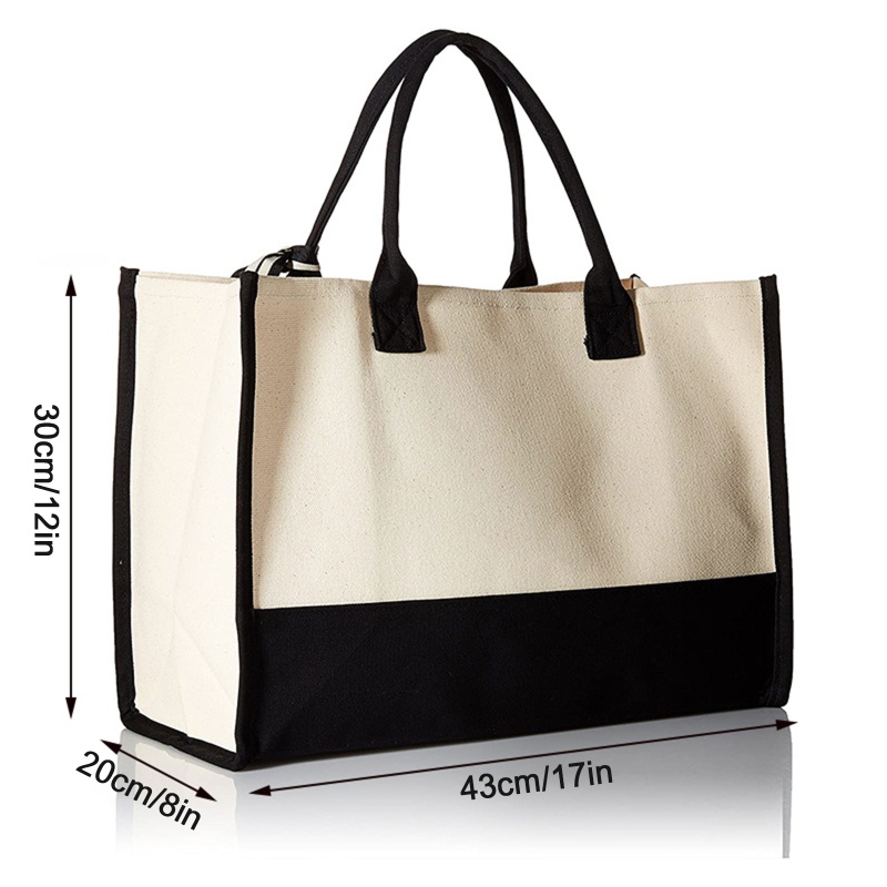 Túi Tote Vải Canvas In Chữ Sức Chứa Lớn Có Tay Cầm Thời Trang Cho Nữ