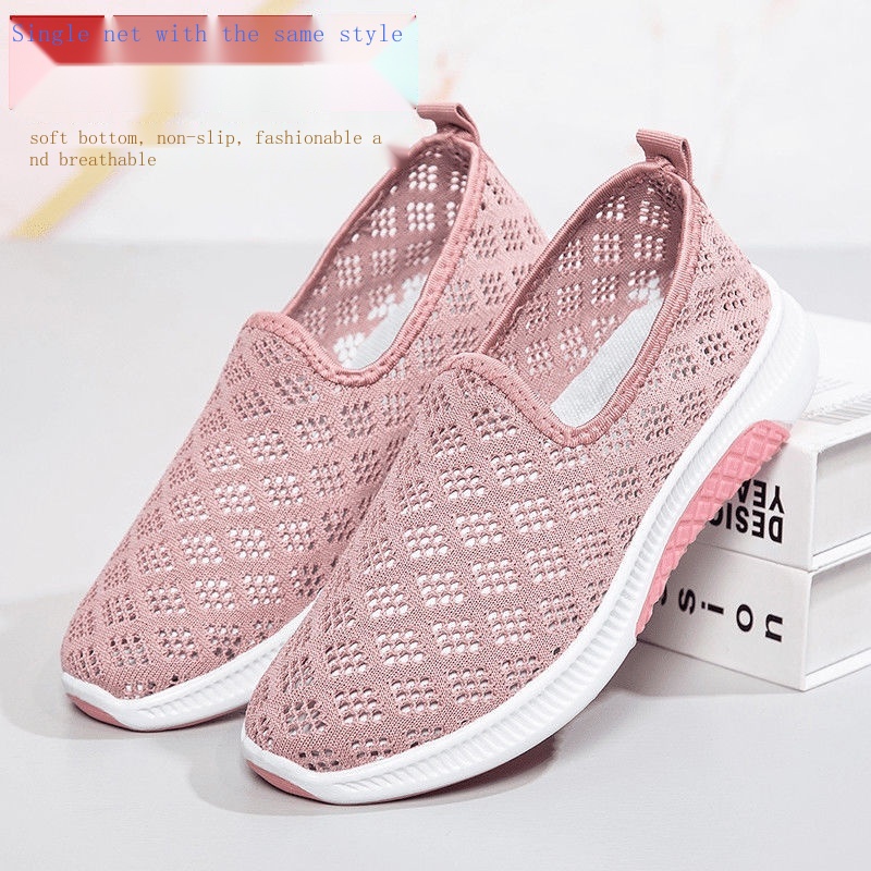 Giày Lười Đế Mềm Chống Trượt Phối Lưới Thoáng Khí Thời Trang Mùa Hè Cho Nữ