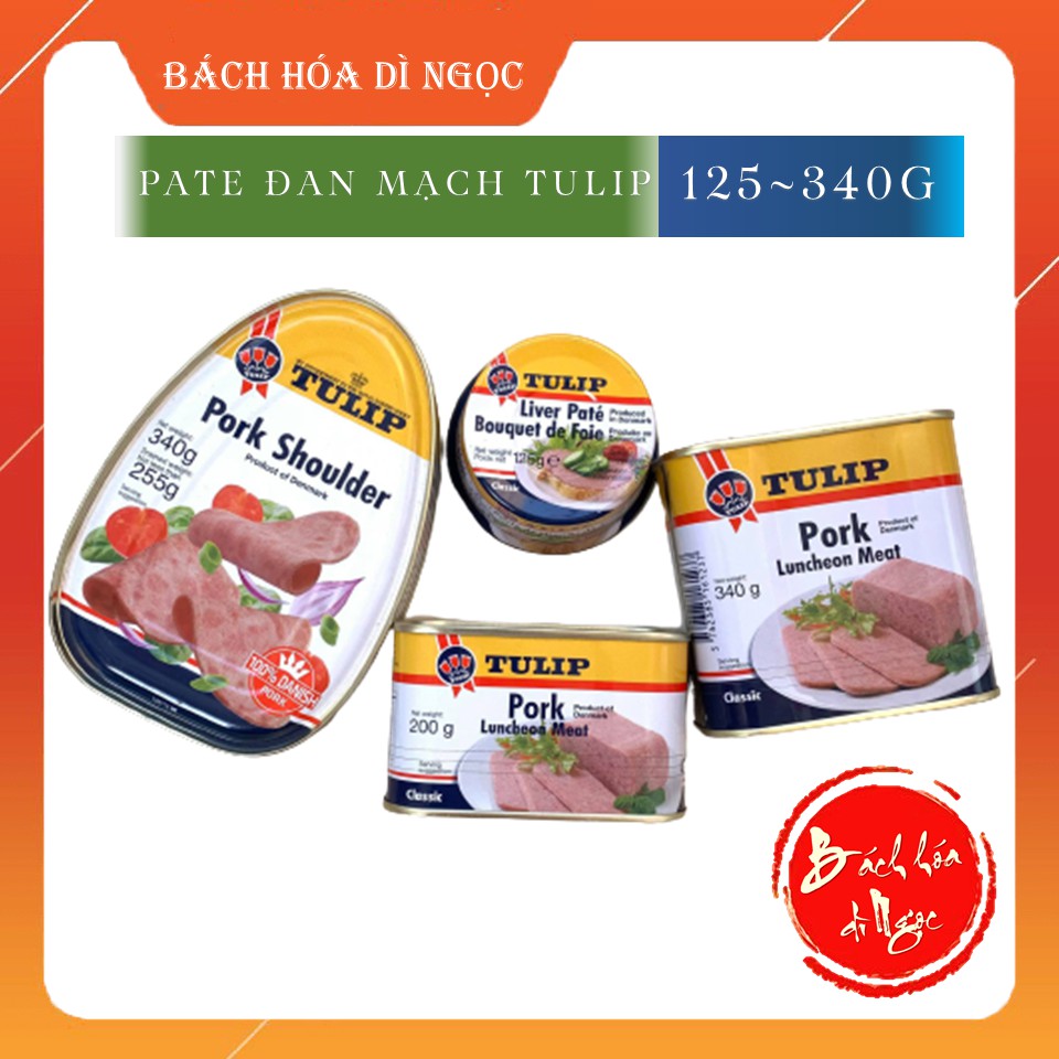 🌷 PATE THỊT HEO HIỆU TULIP 125-340G (ĐỒ HỘP) ĐẾN TỪ ĐAN MẠCH THƠM NGON, TIỆN DỤNG