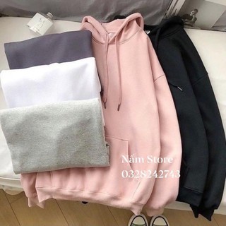 Áo hoodie trơn tay dài nỉ basic unisex