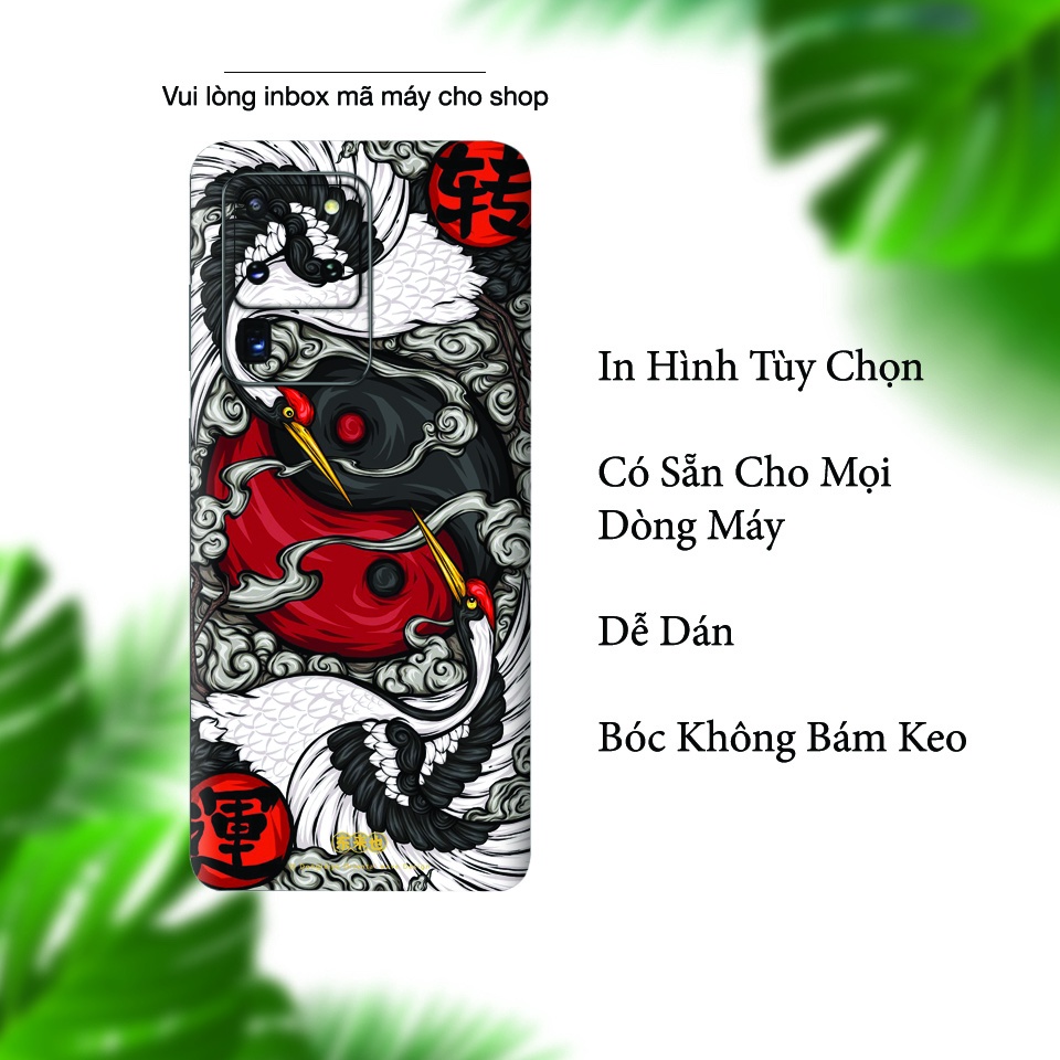 Miếng Dán Skin Điện Thoại In Hình Âm Dương Cho Ip 6/ 7/ 8/ X/ XS/ 11/ 11 Pro Max Và Các Dòng Máy Android