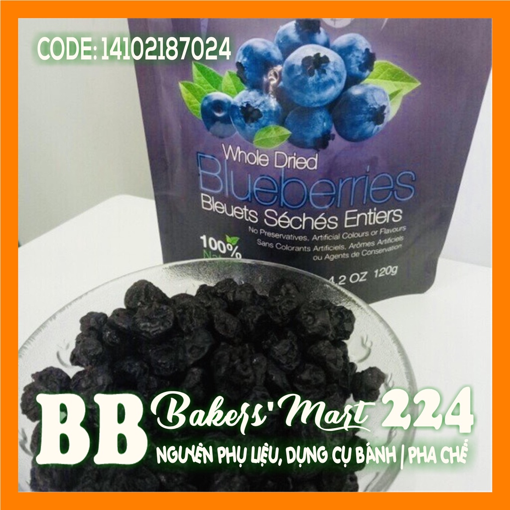 Trái VIỆT QUẤT Blueberries sấy khô hiệu SNOW FARM - Túi 120gr