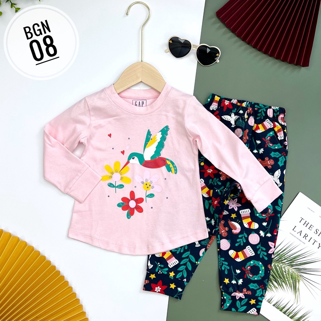 Bộ dài thun bé gái Bigbaby, chất liệu thun cotton mềm mát nhiều mẫu đáng yêu cho bé 1-10T