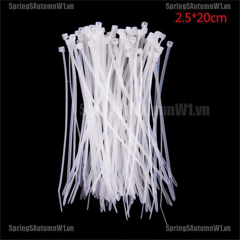 Bộ 100 Dây Rút Nhựa Màu Trắng / Đen Khóa By