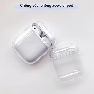Case Airpods, Vỏ Airpods trong suốt nhựa siêu dẻo chống sốc cho Airpods 1/2/Pro