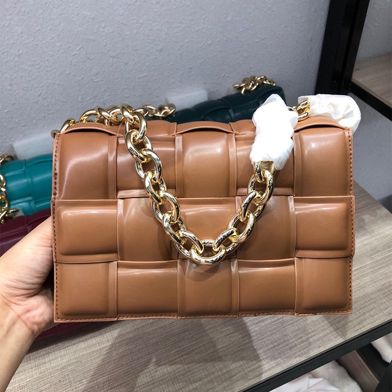 Túi Đeo JASMIN NOIR Chéo Da PU Kẻ Sọc Caro Phối Dây Xích Kim Loại Dày Dặn Thời Trang Cho Nữ