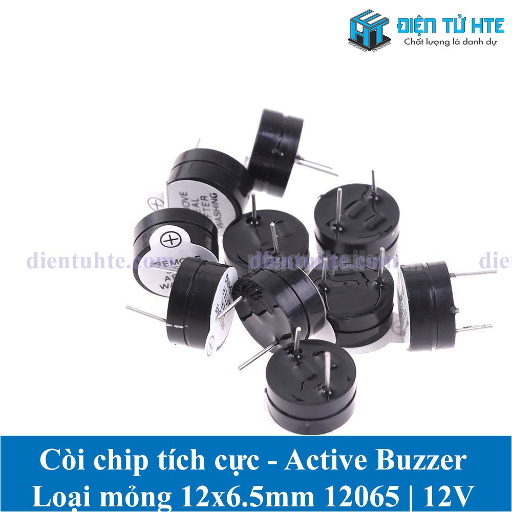 Còi chip tích cực Active Buzzer  12x6.5mm 12065 loại mỏng 3V 5V 12V