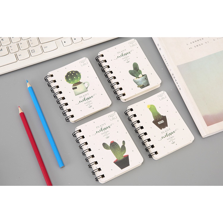 Sổ Tay Mini A7 Tiện Lợi Gáy Lò Xo, Sổ Nhỏ Ghi Chép Cầm Tay Mẫu Cute