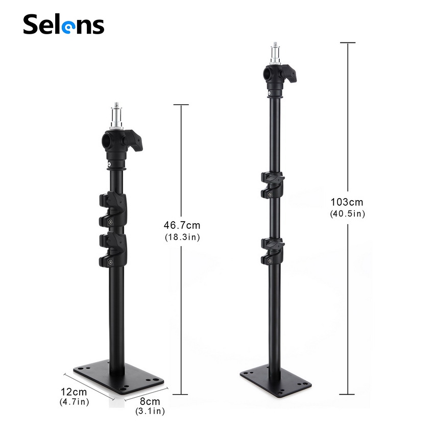 Giá treo đèn trần cho studio chụp ảnh Selens 2 khớp điều chỉnh được 103cm