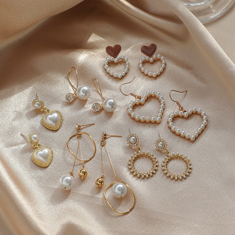 Khuyên tai dáng dài đính ngọc trai giả thời trang tinh tế sang trọng