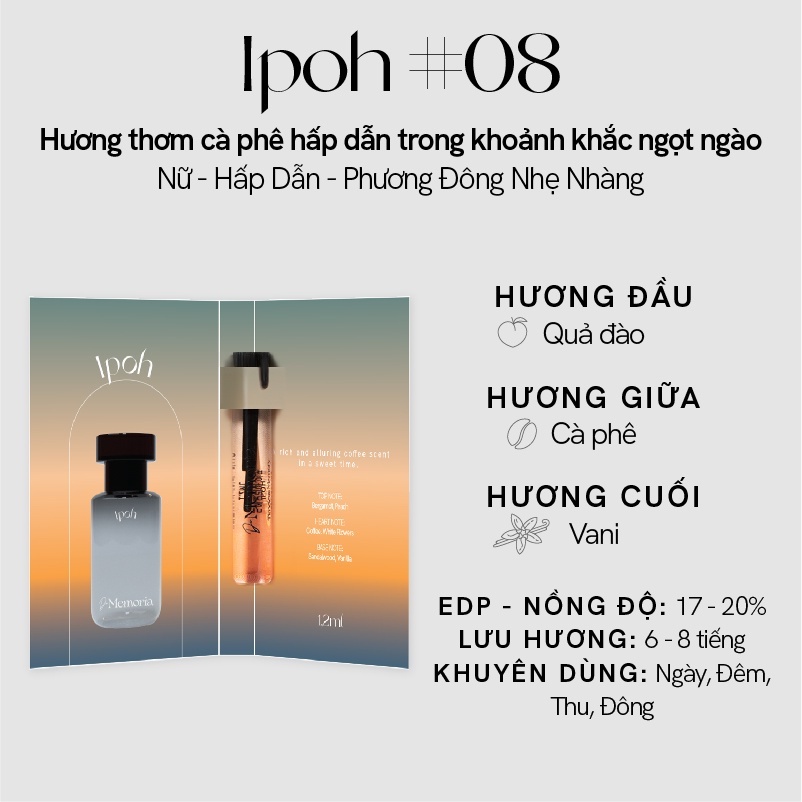 Nước hoa Hàn Quốc De Memoria Minisize 1,2ml - BST Ký Ức Bất Tận, Mùi Hương Phương Đông Lắng Đọng